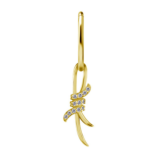 Charms - CoCr NF - decorative gold with white PREMIUM ZIRCONIA - D-050