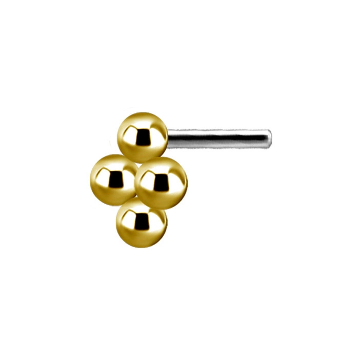 Attachment 18K gold - rhombus with mini beads - GD18K-069