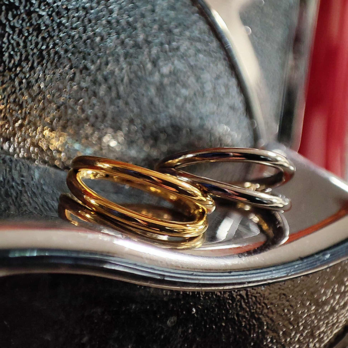 Titanium piercing ring clicker double - gold - TK-006