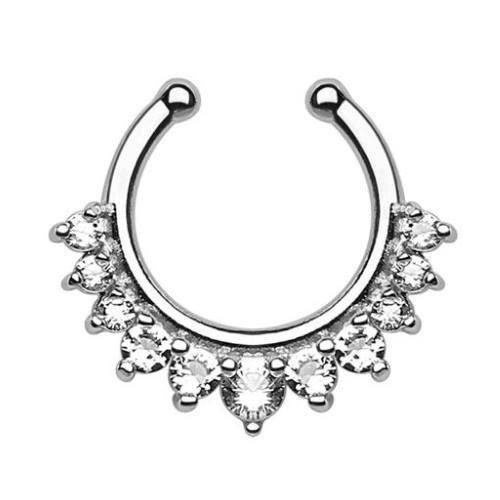 Fake septum - ozdobny srebrny  - FNS-002