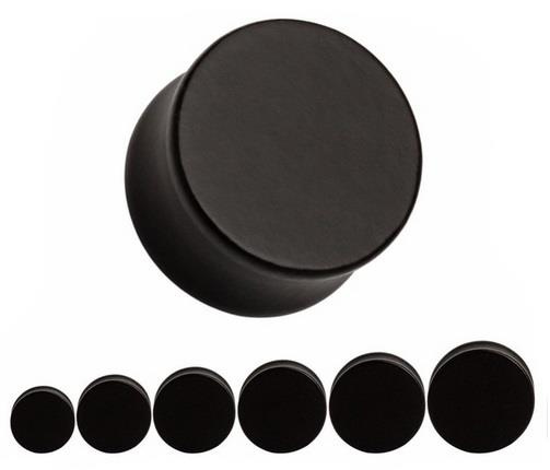 Wooden plug black - ORGANIC - PT-029