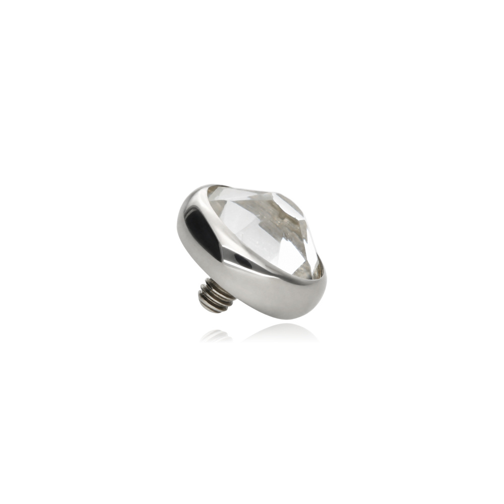 Titanium attachment with white premium crystal - silver - TNA-041