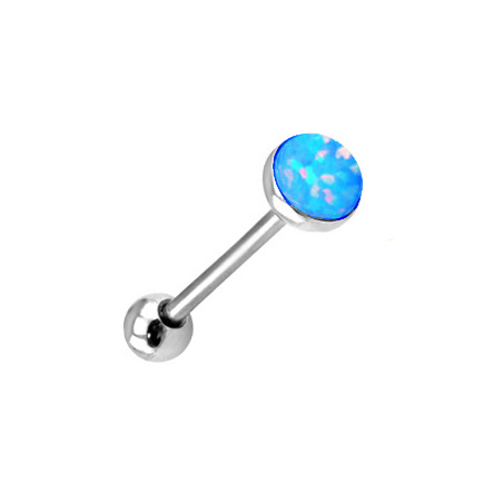 Tongue earring - iridescent blue - KJ-006