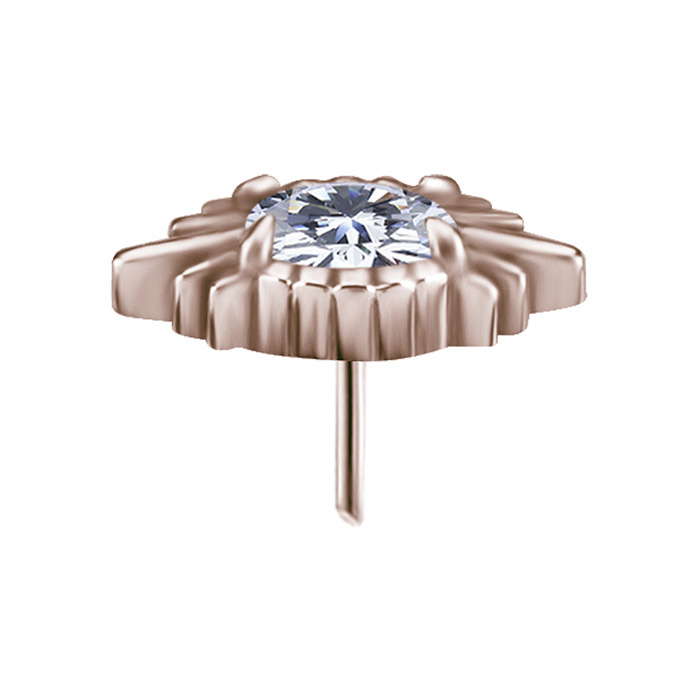 Attachment push in with white zirconia - rose gold - PI-062
