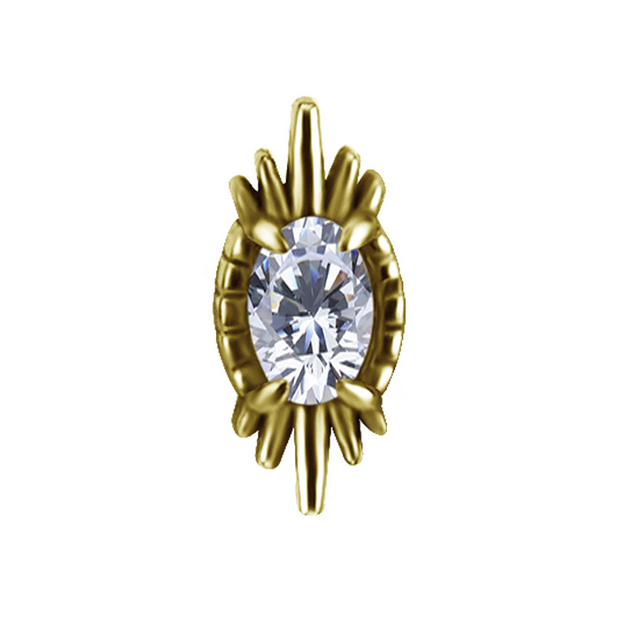 Attachment push in with white zirconia - gold - PI-062