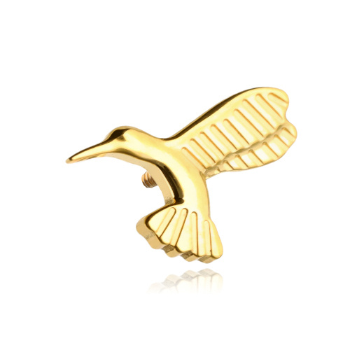 Titanium attachment hummingbird - gold - TNA-099
