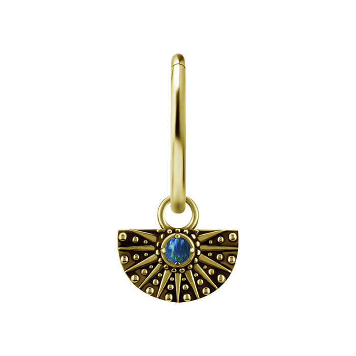 Charms - CoCr NF - openwork with green opal - gold - D-088