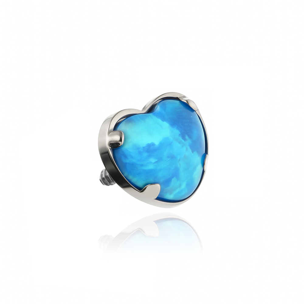 Titanium attachment heart op05- silver - TNA-040