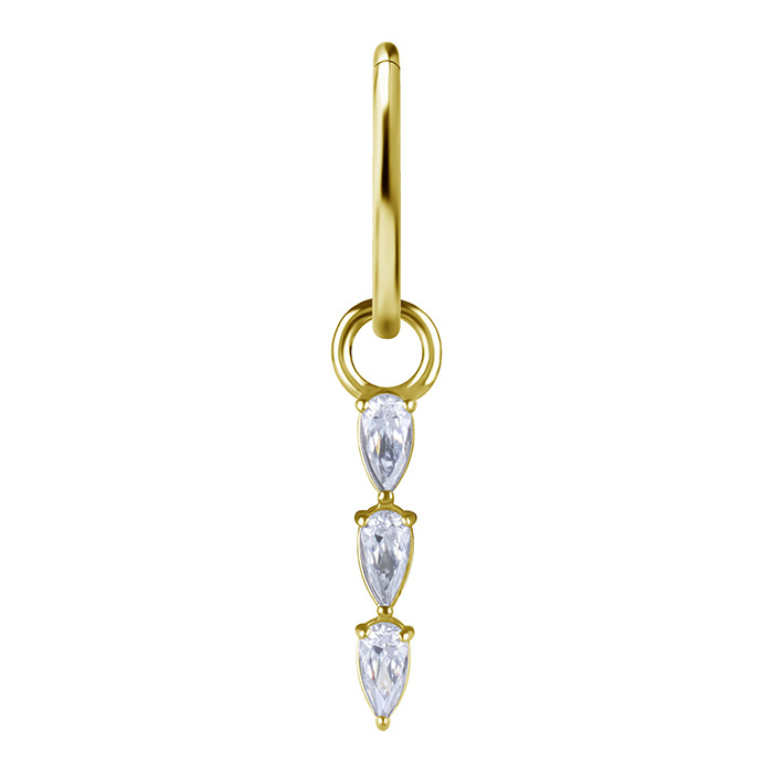 Charms - CoCr NF with white zirconia - gold - D-105