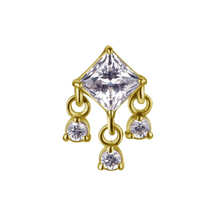 Attachment 18K gold - with white zircons - GD18K-070