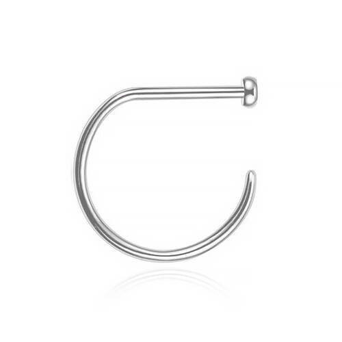 Titanium nose ring D-RING silver - TN-013