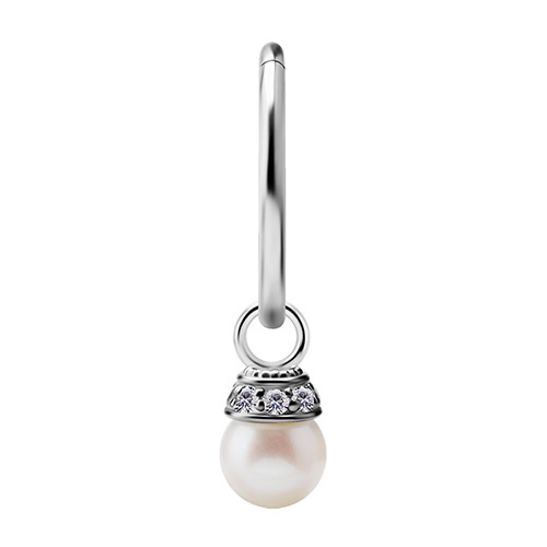 Charms - CoCr NF - silver with freshwater pearl - D-045