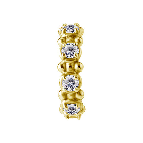 Earring clicker gold with white Premium Zirconia - CoCr NF - K-062