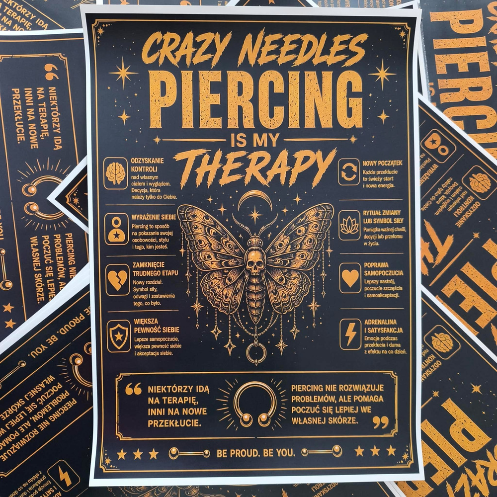 Plakat - Piercing is my therapy - A3 - GR-003