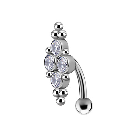 Titanium Belly button ring - Premium Zirconia colored - TPP-032