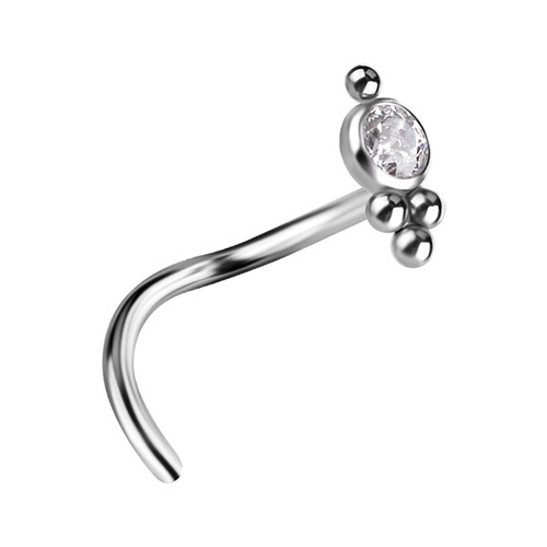 Titanium nose screw  with white premium Zirconia - TN-030