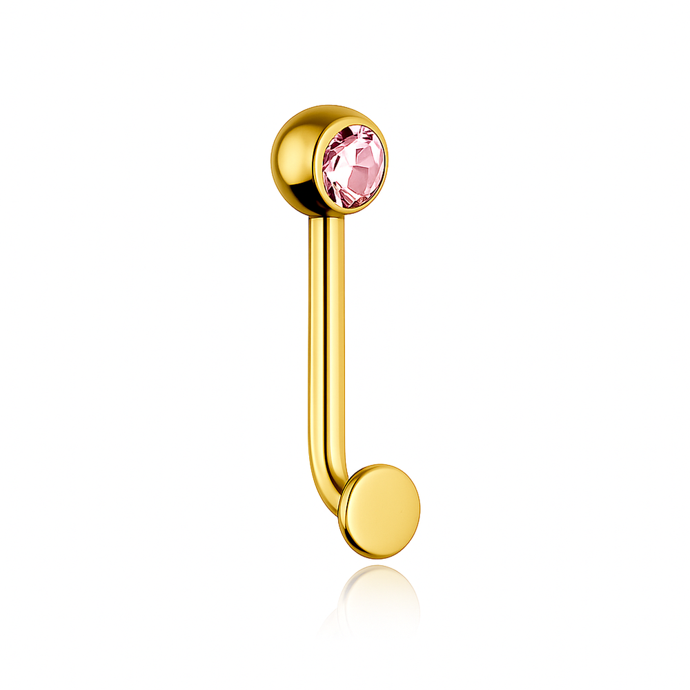 Intimate earring - CHRISTINA L with pink zirconia - gold - TI-004