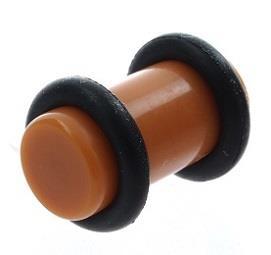 Plug akrylowy z oringiem brązowy - PT-006