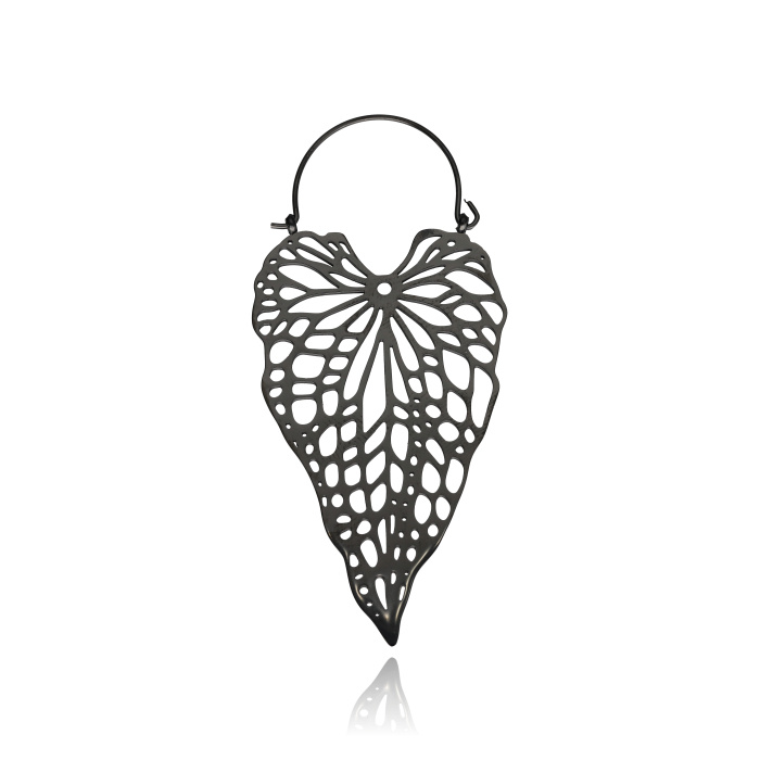 Tunnel pendant - leaf - black - KU-007