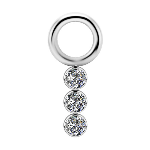 Tytanowy Charms - PREMIUM ZIRCON - srebrny - S - D-060