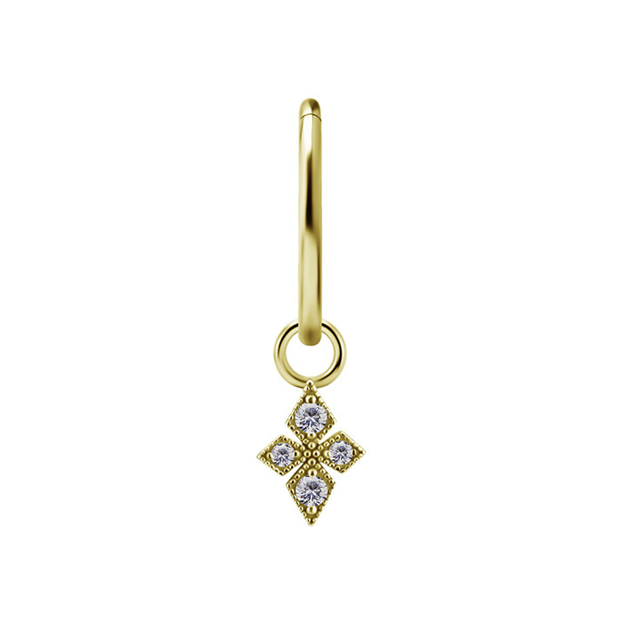 Charms - CoCr NF - openwork with white zircons - gold - D-086