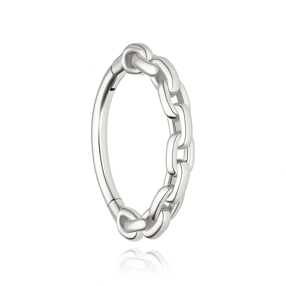 Piercing clicker with white zircons - gold - K-080