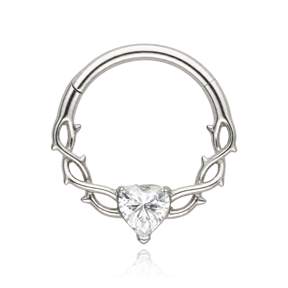 Titanium piercing ring clickersilver - TK-108