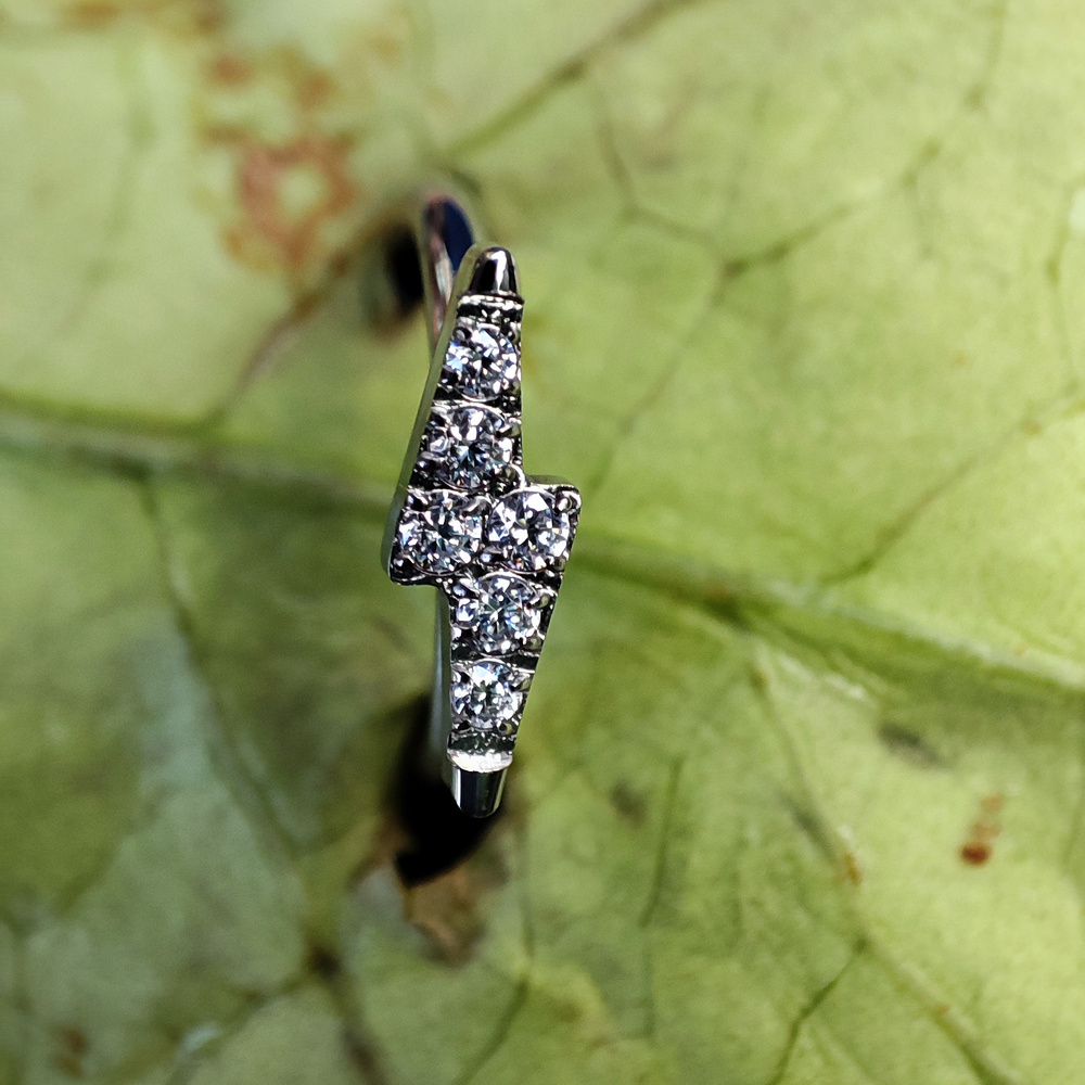 Titanium lightning clicker ring - TK-020