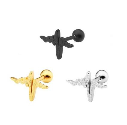 Lifeline cartilage earring black - CH-043