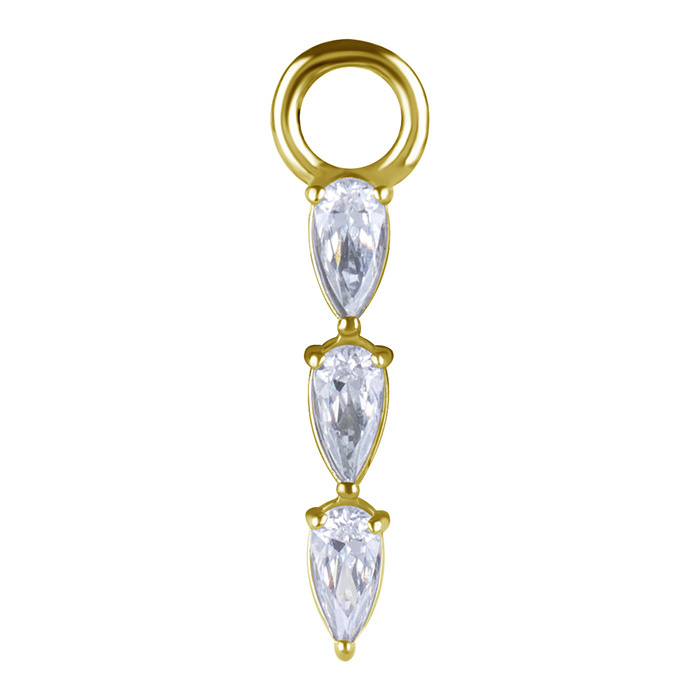 Charms - CoCr NF with white zirconia - gold - D-105