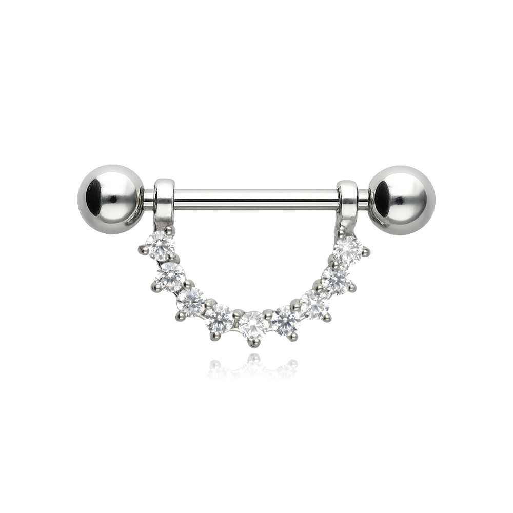 Nipple piercing - silver heart - S-016