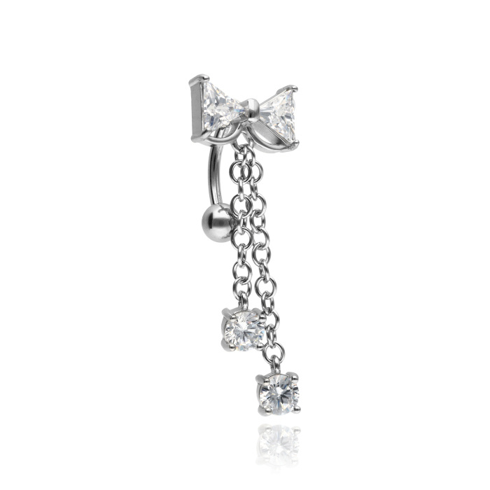 Gold bow Belly button ring - KP-033