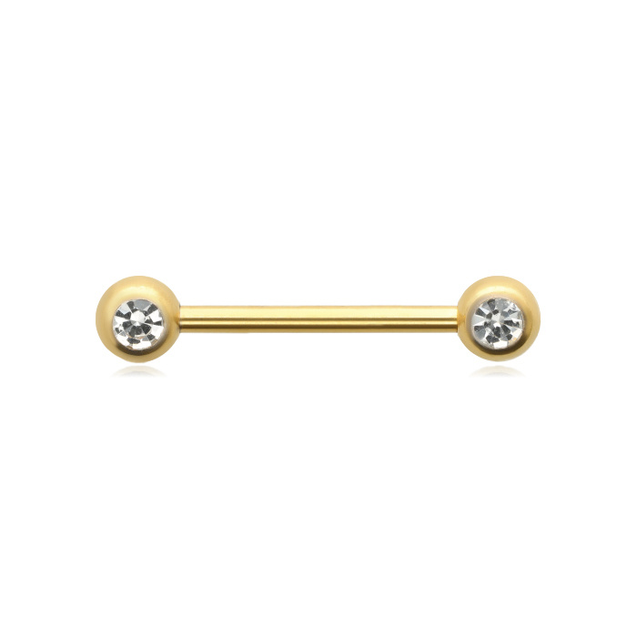 Nipple barbell - zirconias - S-036