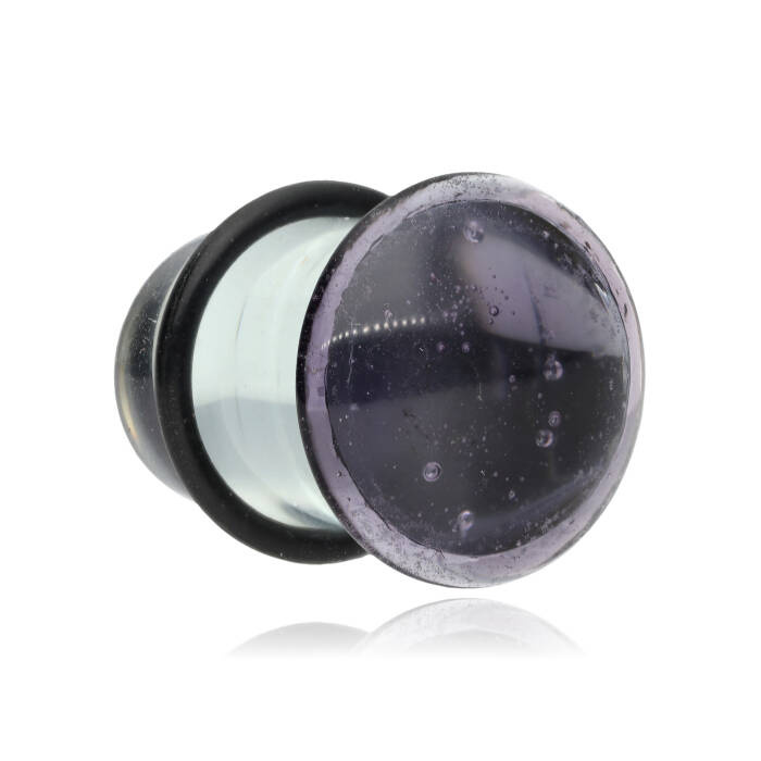 Glass plug with o-ring - purple - PT-061