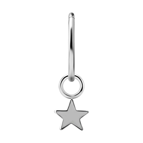 Titanium Charms - star - silver - D-059