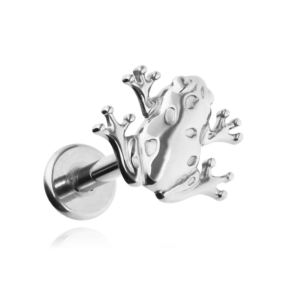 Titanium labret frog - silver