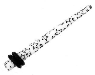 Ear taper expander - stars - white - RT11