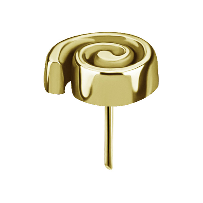 Attachment push in - with white zircons - CoCr NF - gold - PI-028