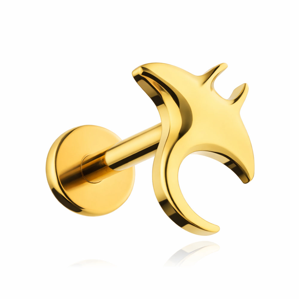 Titanium labret stingray-gold