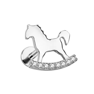 Labret - silver rocking horse - LGW-023