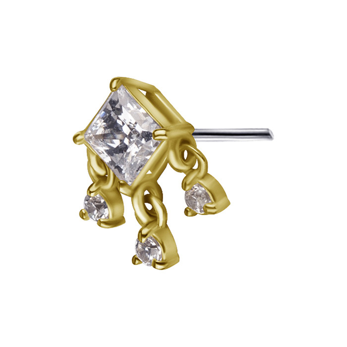 Nakrętka złoto 18K - z białymi cyrkoniami - GD18K-070