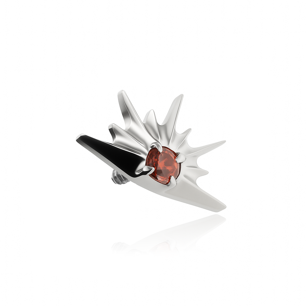 Titanium attachment with red zirconia - silver - TNA-214