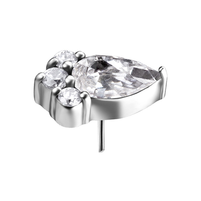 Attachment push in - with white zirconia - CoCr NF - gold - PI-027