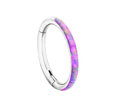 Titanium CLICKER ornamental ring with opal op38 - TK-003