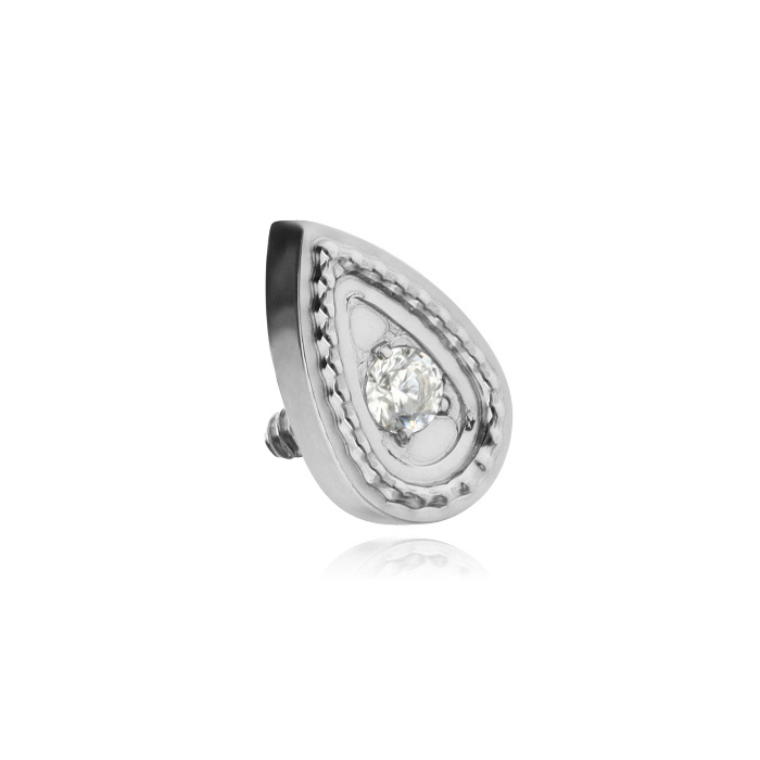 Titanium attachment with white zirconia - silver - TNA-011