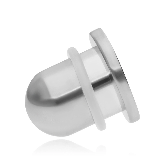 Titanium plug with O-ring - silver - PT-020