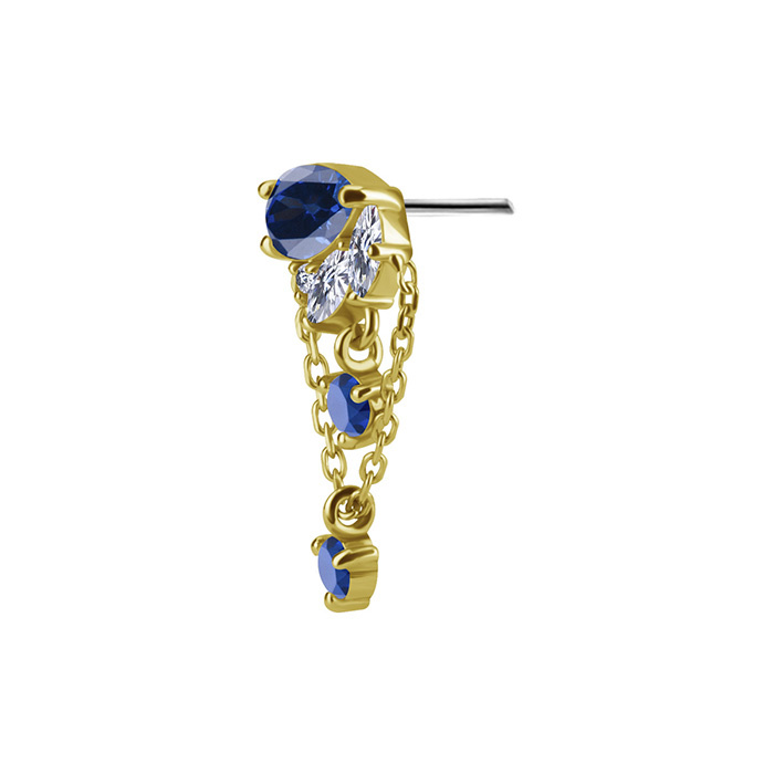 Attachment 18K gold with garnet lab sapphire and white cubic zirconia - GD18K-074