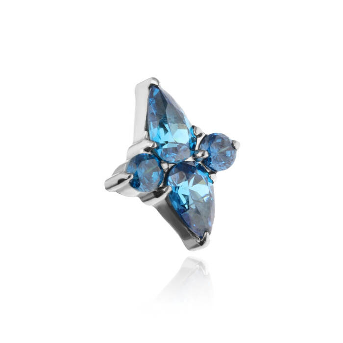 Titanium attachment with blue zirconias - silver - TNA-143