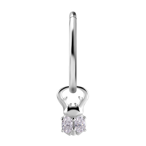 Charms - CoCr NF - silver beetle - PREMIUM ZIRCONIA - D-044