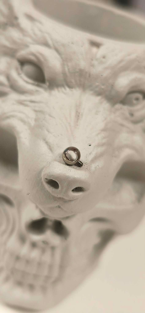 Tytanowy łącznik - kulka z dziurką - srebrny - TCZ-025